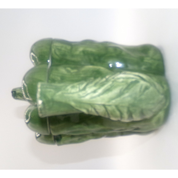 Vintage Limoges France ? Green Bell Pepper Teapot Large Ceramic Vegetable Coffee - Picture 4 of 16